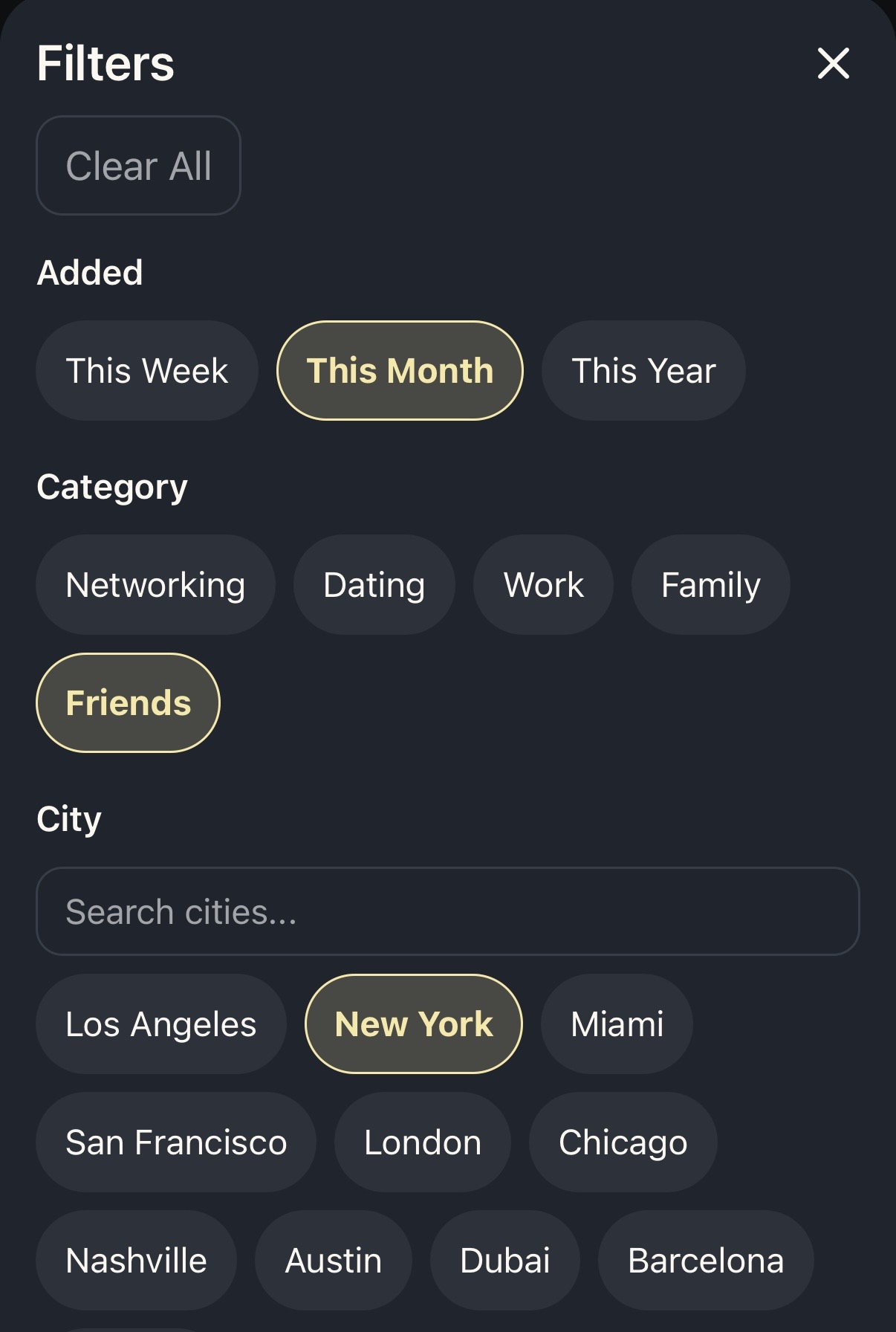 Qillo contact filters
